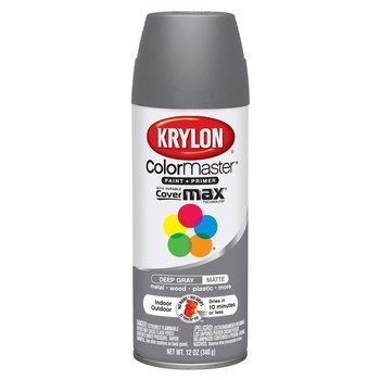 Krylon ColorMaster Spray Paint K05357407, Matte Deep Gray, 12 oz